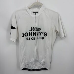 Mellow Johnny's Bike Shop Mens Jersey M Full Zip white Made in Italy